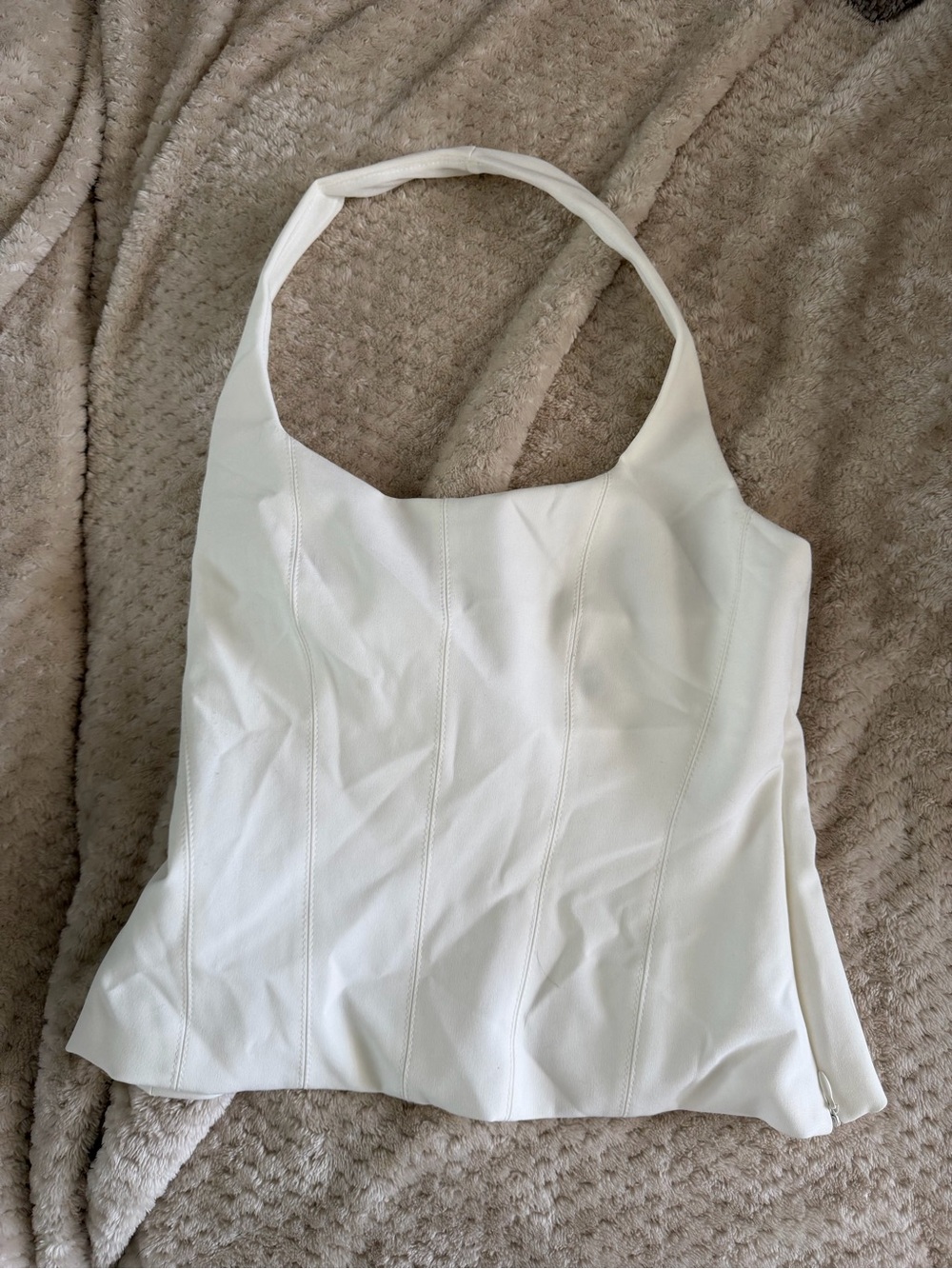 Zara White Halter Tank Top